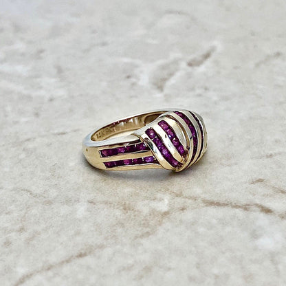 Vintage 14K Natural Ruby Knot Ring - Rose Gold - Genuine Gemstone Ring - Size 4.75 US - Birthday Gift - July Birthstone - Best Gifts For Her