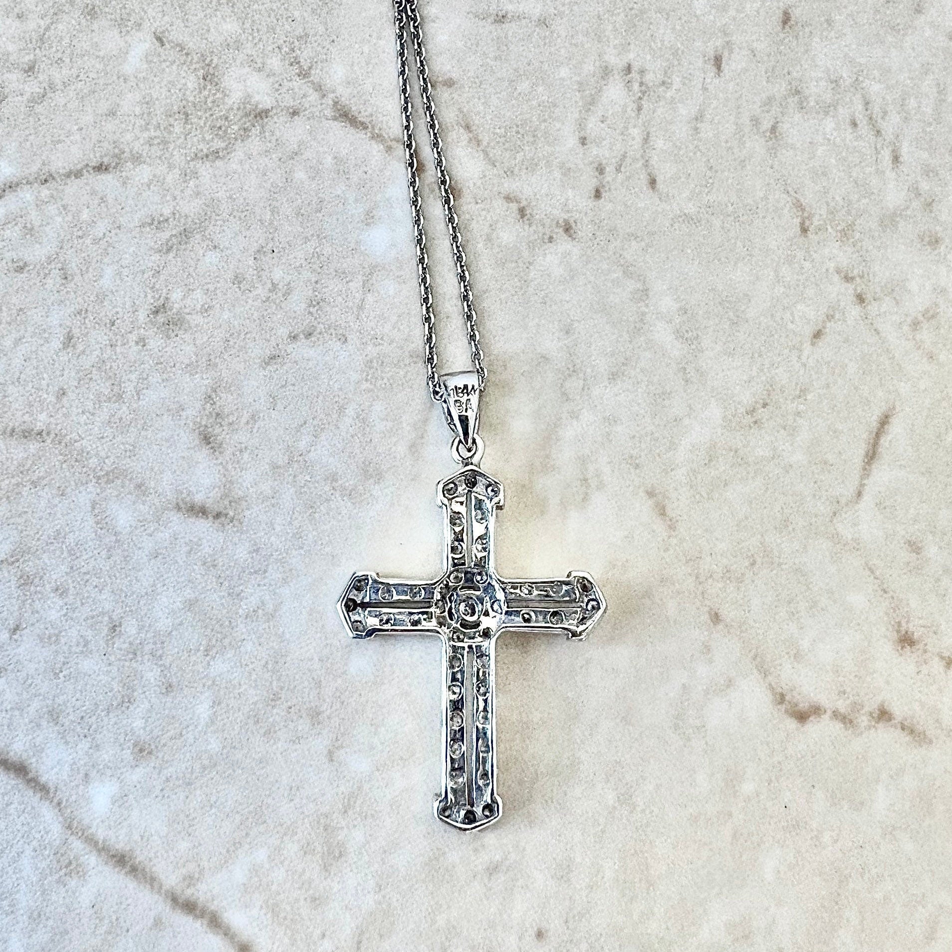 Antique diamond sale cross necklace