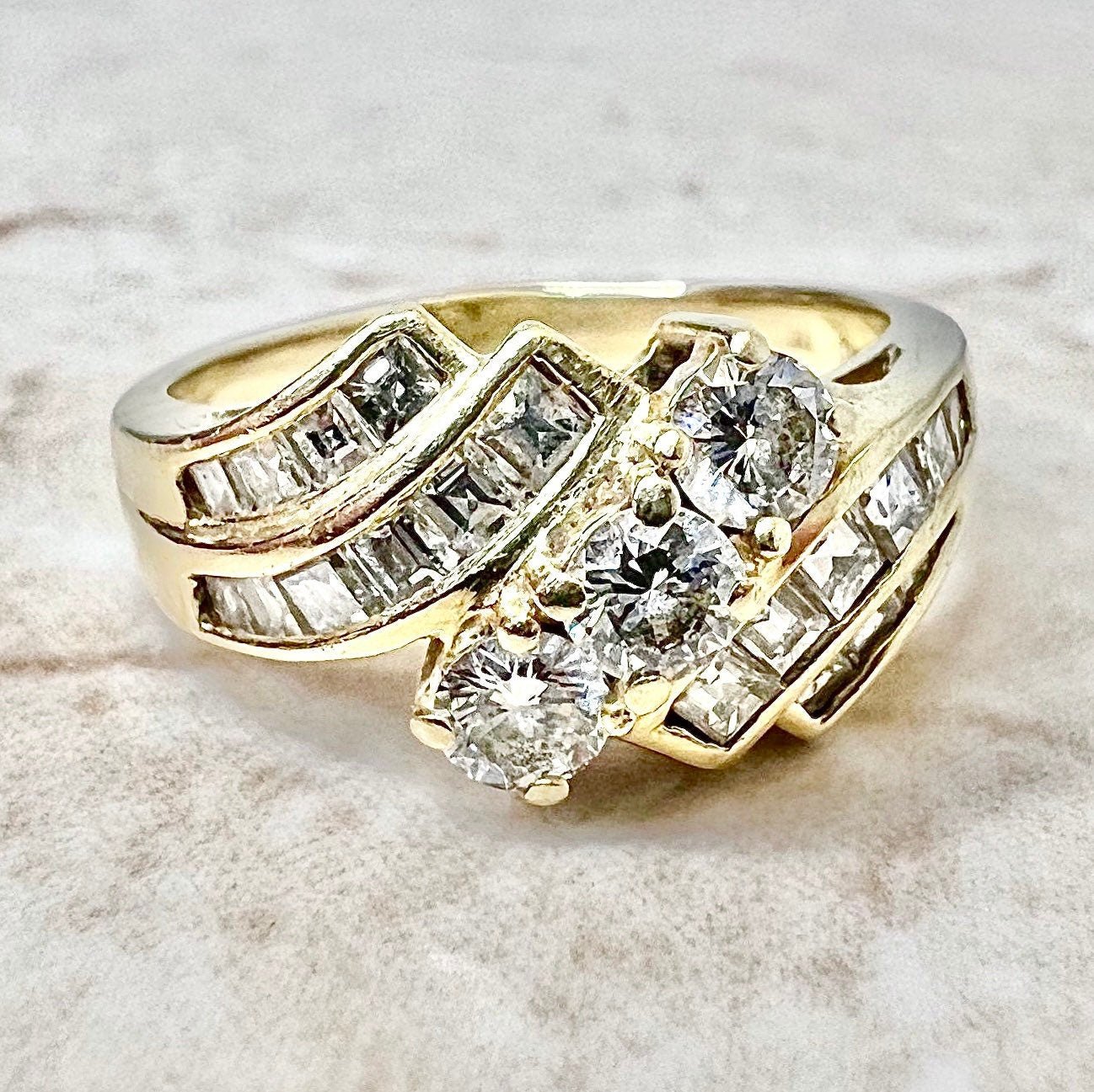 Vintage 18 Karat Yellow Gold 1.10 Carat Diamond Ring - WeilJewelry