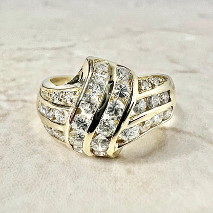 Vintage 18 Karat Yellow Gold 1.11 Carat Diamond Cocktail Ring - WeilJewelry