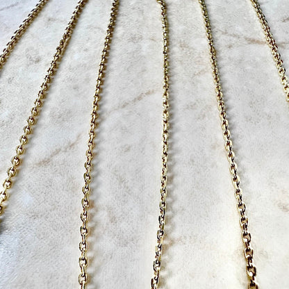 Vintage 18K Yellow Gold Cable Chain - 18” Gold Chain - Yellow Gold Pendant Necklace - Birthday Gift For Her - Holiday Gift - Jewelry Sale