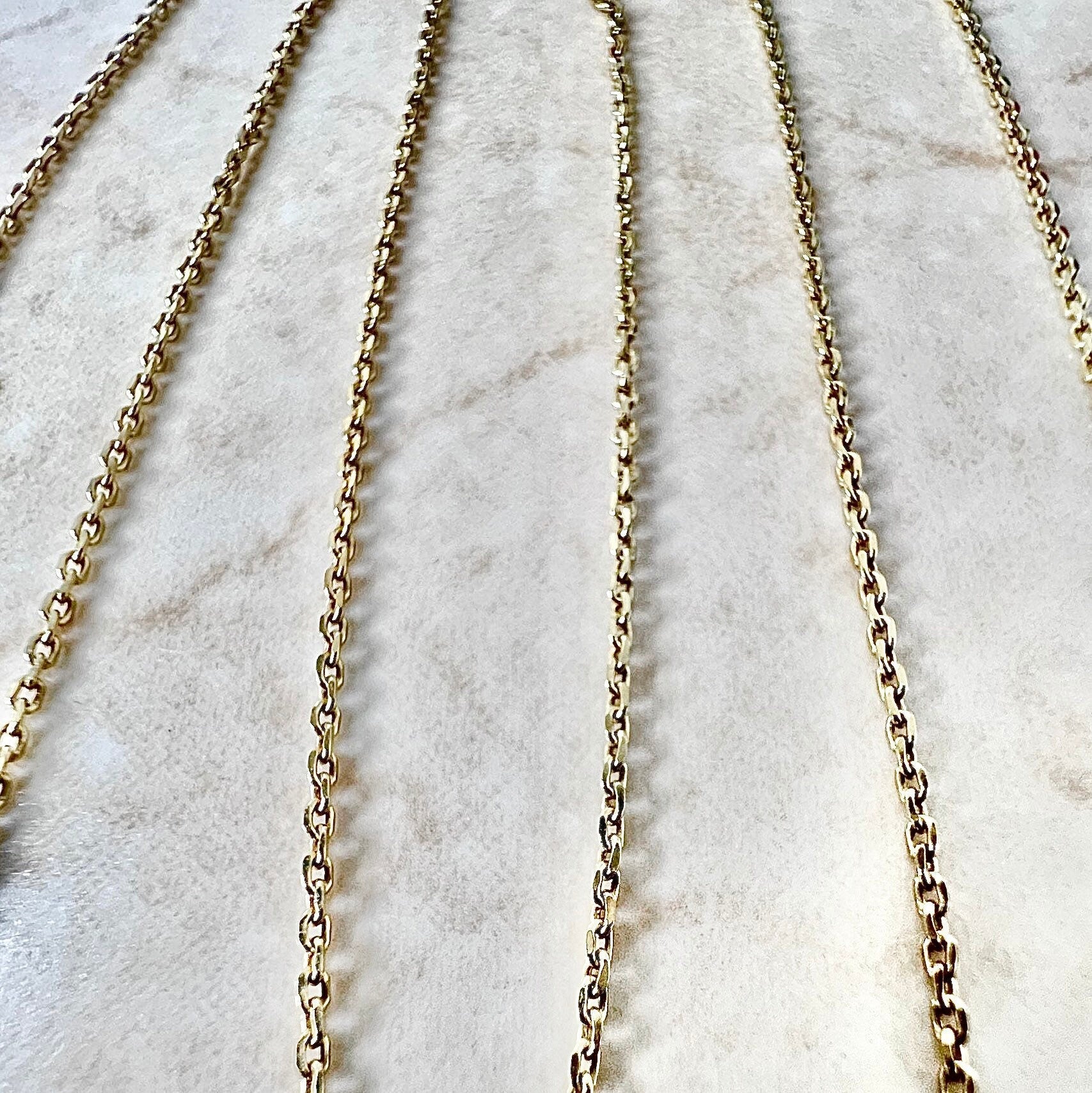 Vintage 18 Karat Yellow Gold 18 Inches Cable Chain Necklace - WeilJewelry