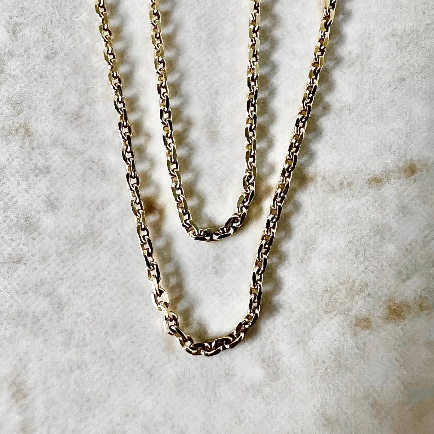 Vintage 18K Yellow Gold Cable Chain - 18” Gold Chain - Yellow Gold Pendant Necklace - Birthday Gift For Her - Holiday Gift - Jewelry Sale
