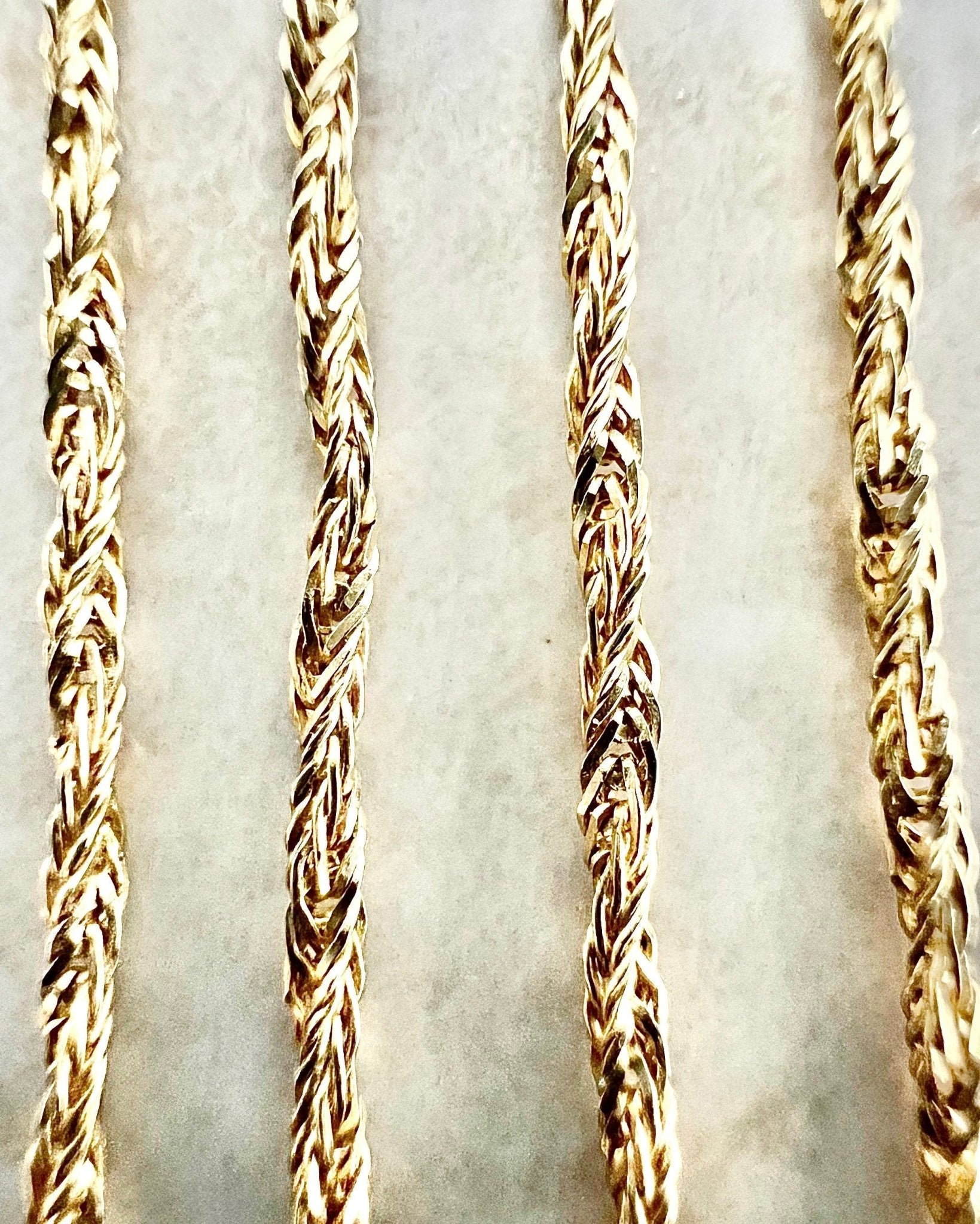 Vintage 18K Yellow Gold Twisted Wheat Chain - 19.75” Gold Chain - Yellow Gold Necklace - Italian Gold Chain Necklace - Best Gifts For Her