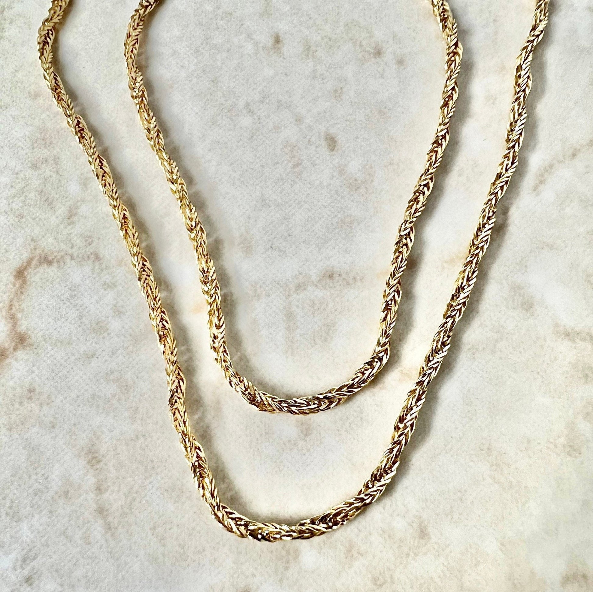 Mens 18k Gold Chain Gold Rope Chain Twist Necklace Chain -  UK