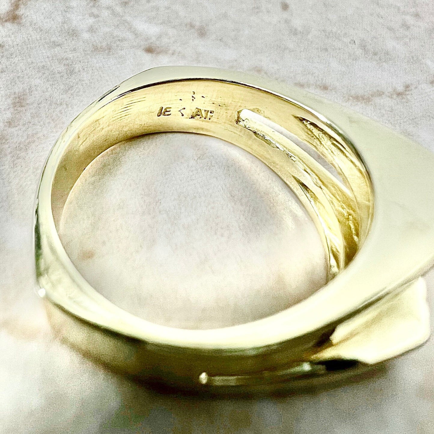 Vintage 18 Karat Yellow Gold Natural Emerald & Diamond Toi Et Moi Ring - WeilJewelry