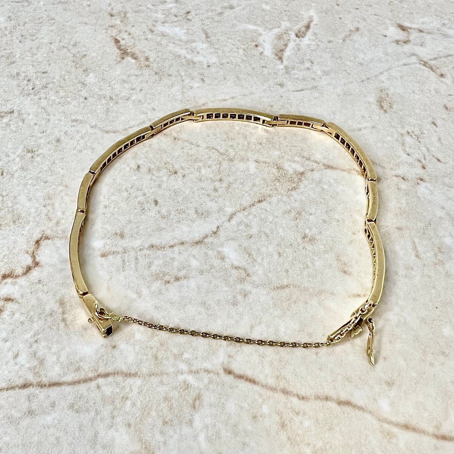 Vintage 18 Karat Yellow Gold Sapphire & Diamond Bracelet - WeilJewelry