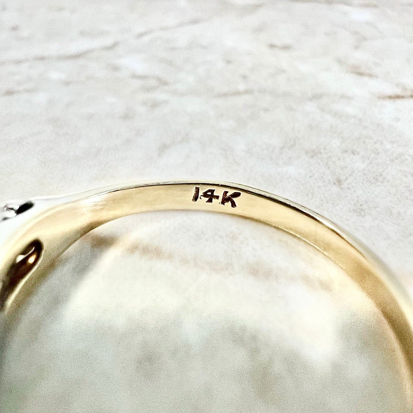 Vintage 1940’s 14 Karat Two - Tone Gold Diamond Engagement Ring - WeilJewelry