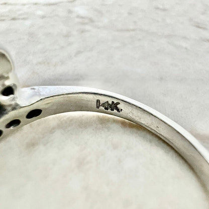 14K Vintage 3 Stone Diamond Ring - White Gold 3 Stone Wedding Ring - Vintage Three Stone Ring - Anniversary Ring - Promise Ring-Vintage Ring