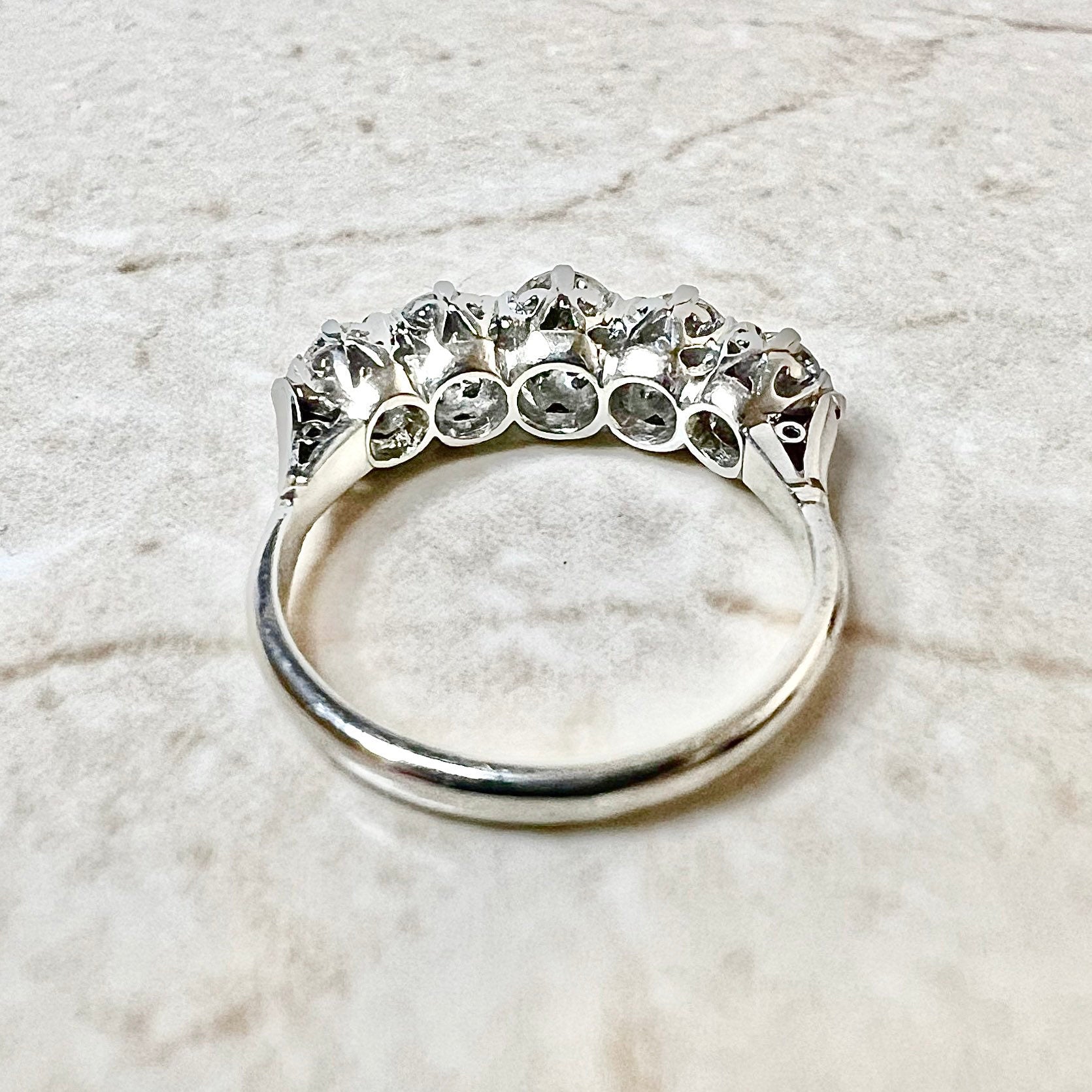 Vintage 1940’s Platinum 1.25 Carat Diamond Five - Stone Ring - WeilJewelry