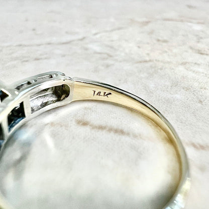 Vintage 1940’s Retro 14 Karat Yellow & White Gold 0.36 Carat Diamond Engagement Ring - WeilJewelry
