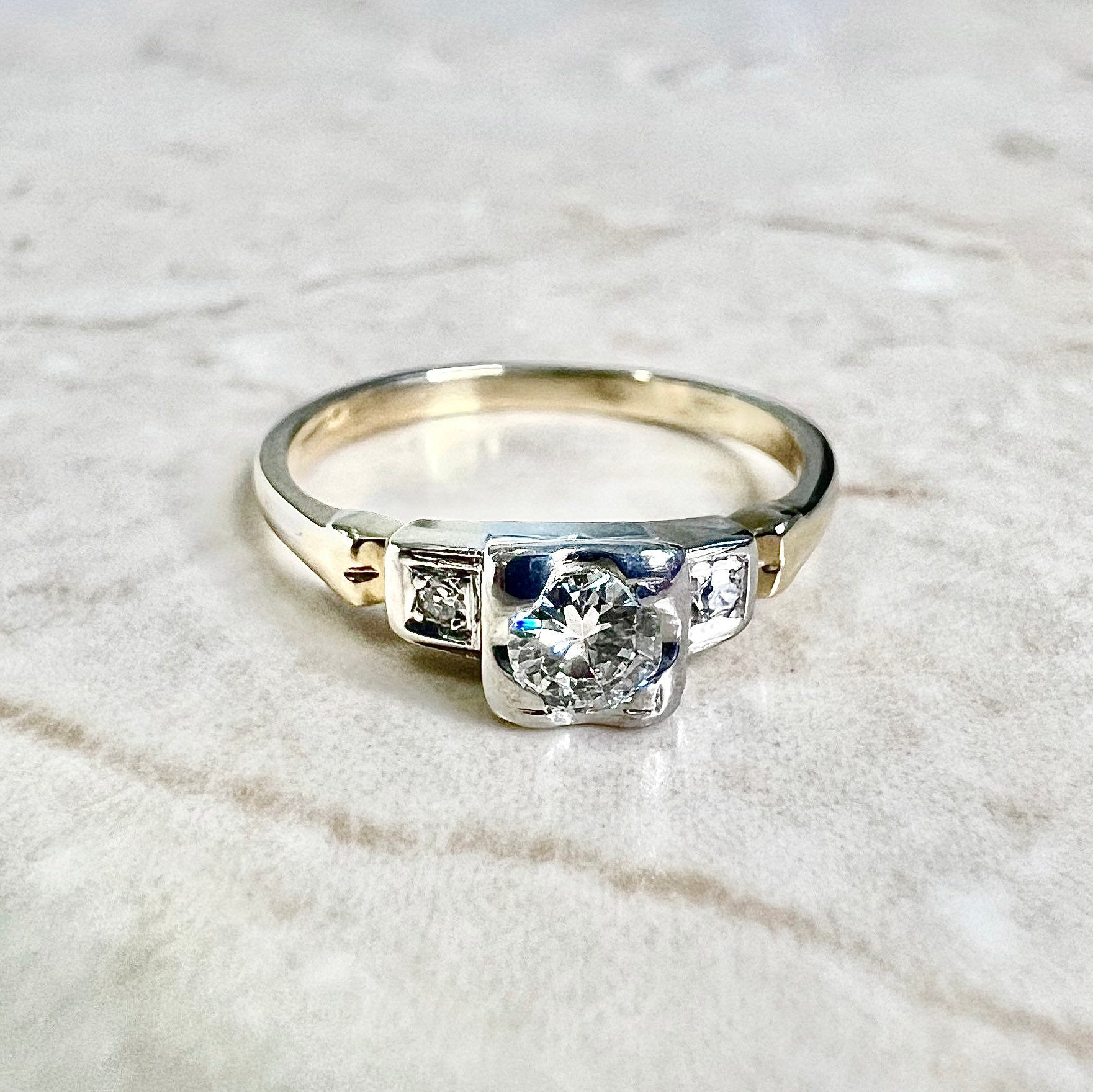 1940s Vintage Platinum & Diamond Engagement Ring featuring a GIA 1.16ct  Diamond
