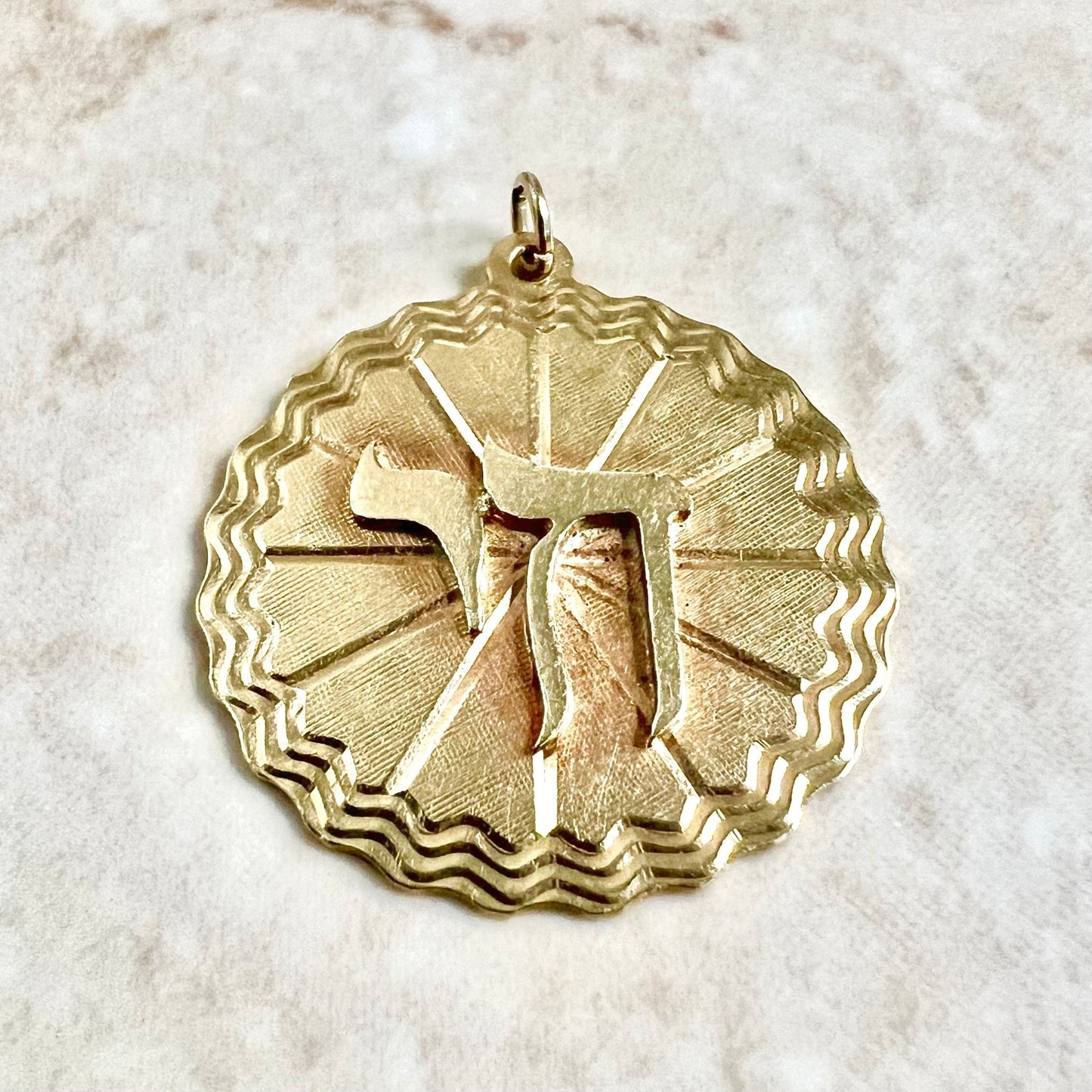 Vintage 1960's 14 Karat Yellow Gold Chai Pendant - WeilJewelry