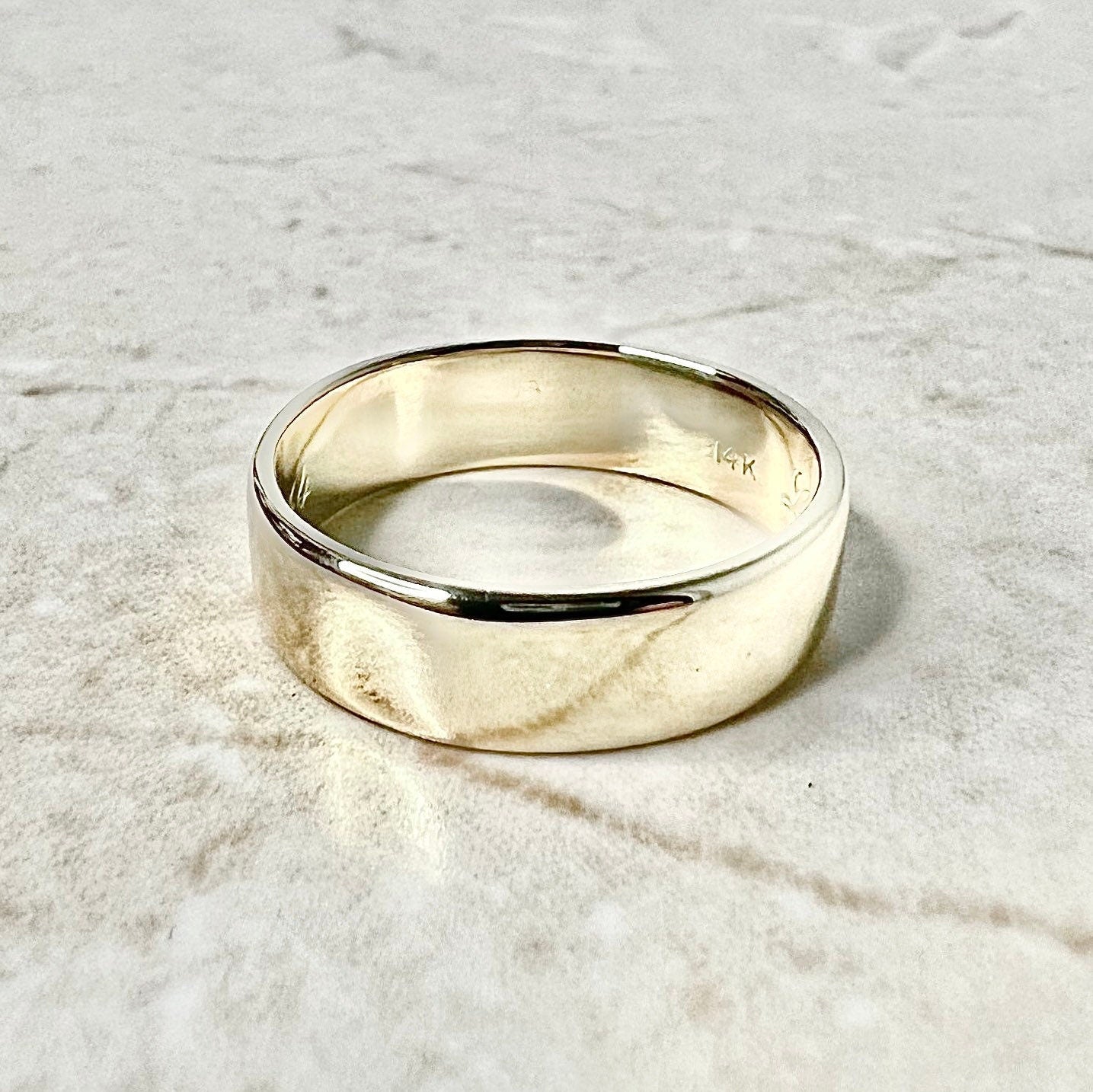 Vintage 1960’s 14 Karat Yellow Gold Wedding Band Ring - 5.85 MM - WeilJewelry