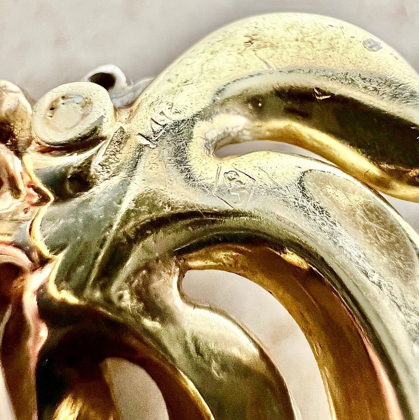 Vintage 1970’s 14 Karat Yellow Gold Emerald & Diamond Flower Brooch - WeilJewelry