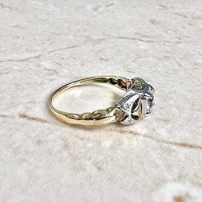 Vintage Art Deco Diamond Engagement Ring Circa 1935 - 14K Two Tone Gold - Vintage Solitaire - Diamond Wedding Ring - Diamond Promise Ring