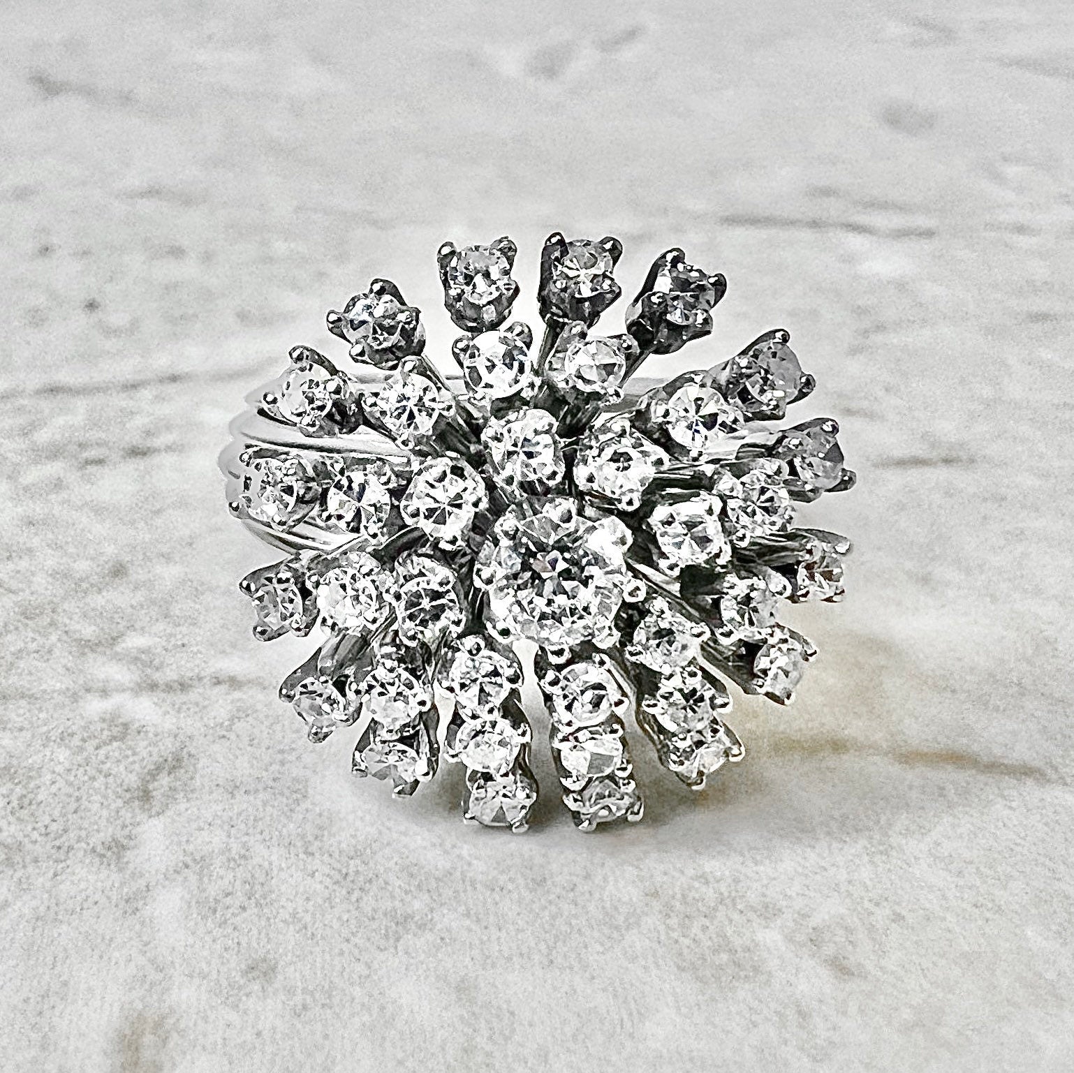 Platinum Vintage Art Deco Diamond Ring - Antique Vintage Platinum Cocktail Ring - Engagement Ring - Birthday Gift For Her - Art Deco Ring