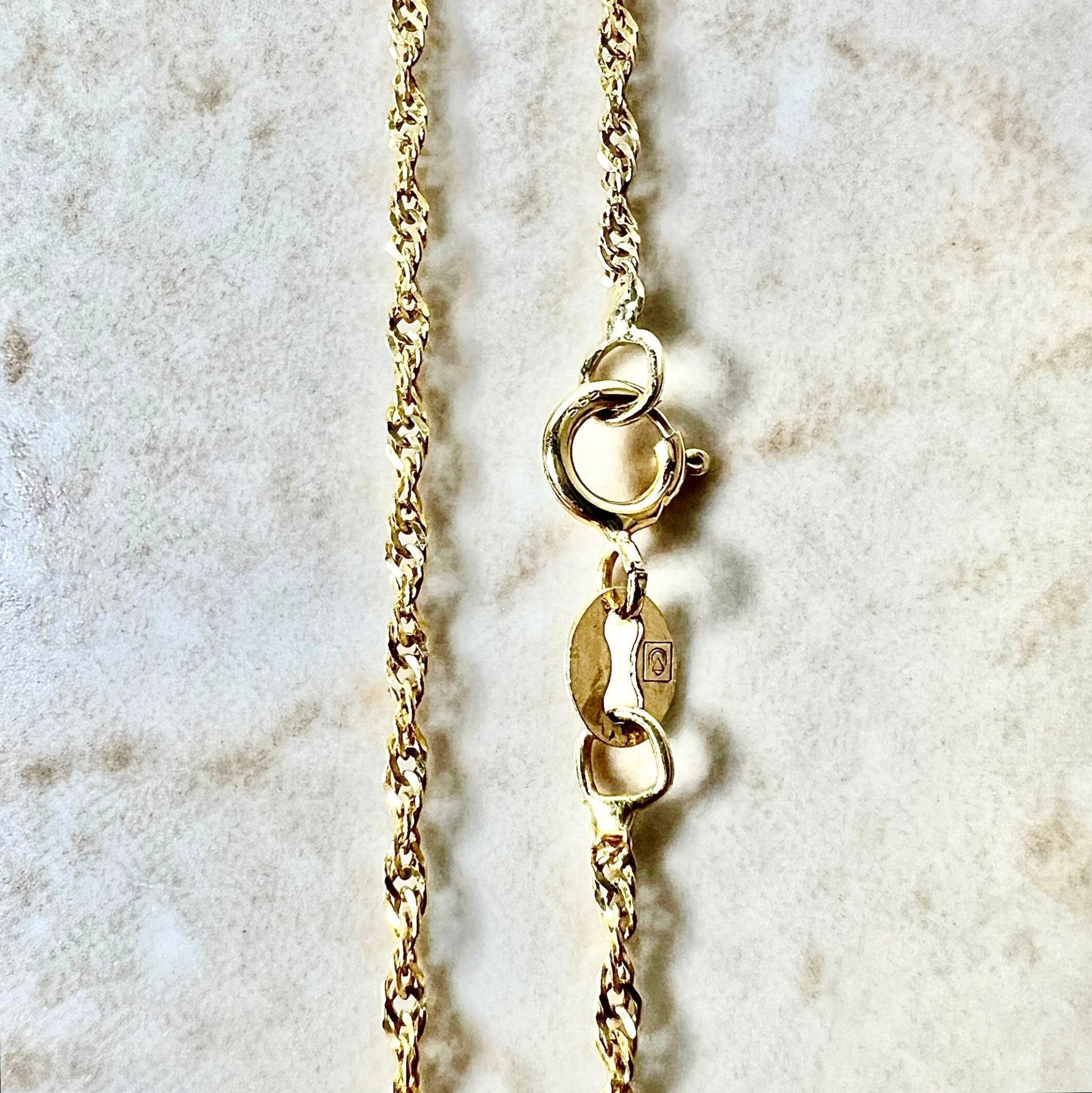 Vintage Italian 14 Karat Yellow Gold 18 Inches Rope Chain Necklace - WeilJewelry