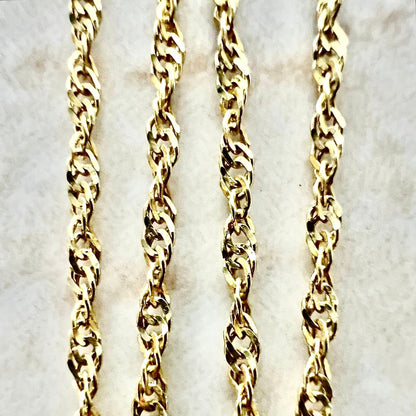 Vintage Italian 14 Karat Yellow Gold 18 Inches Rope Chain Necklace - WeilJewelry