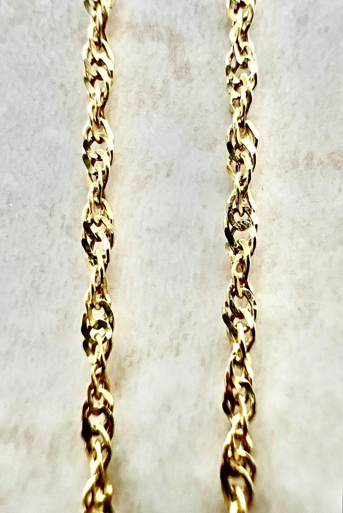 Vintage Italian 14 Karat Yellow Gold 18 Inches Rope Chain Necklace - WeilJewelry