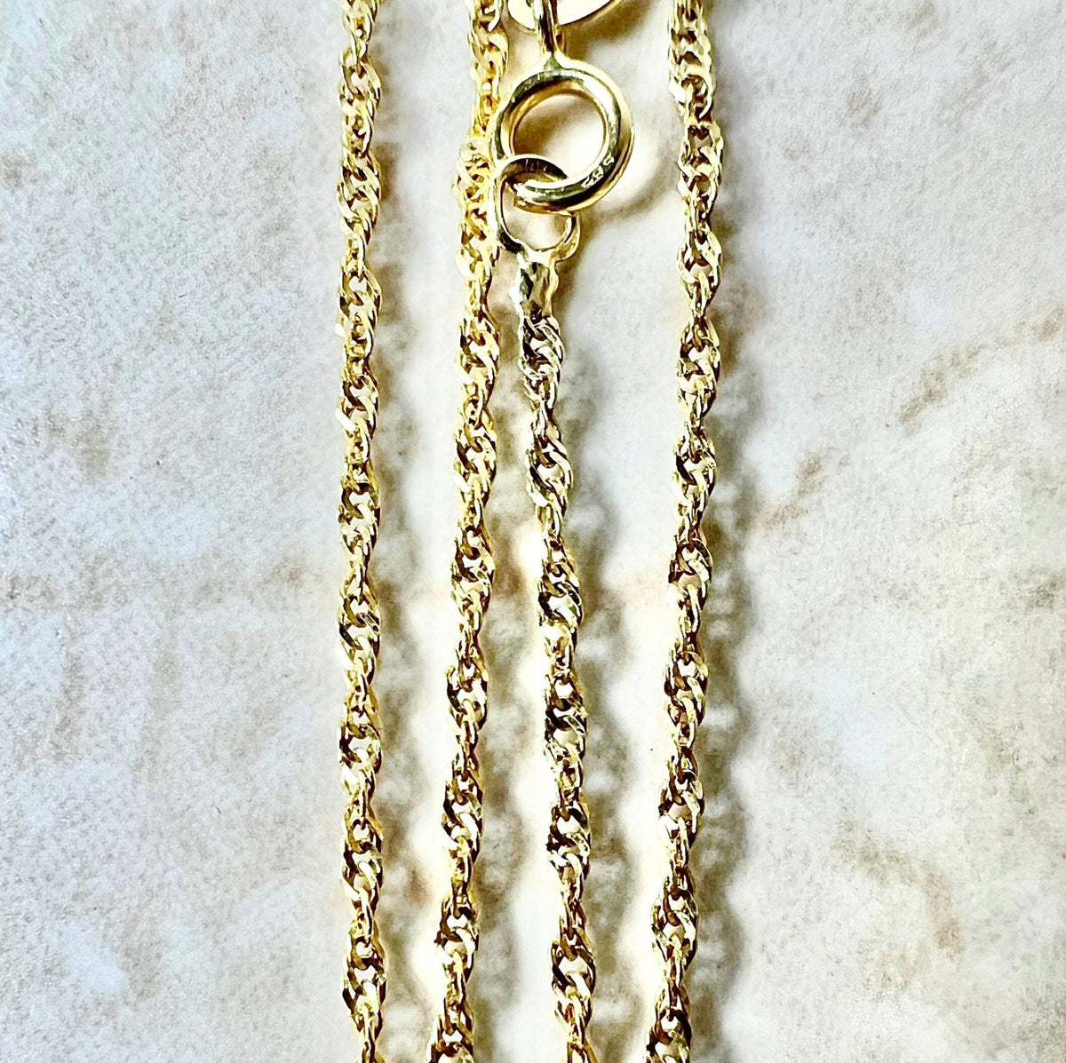 Vintage Italian 14 Karat Yellow Gold 18 Inches Rope Chain Necklace