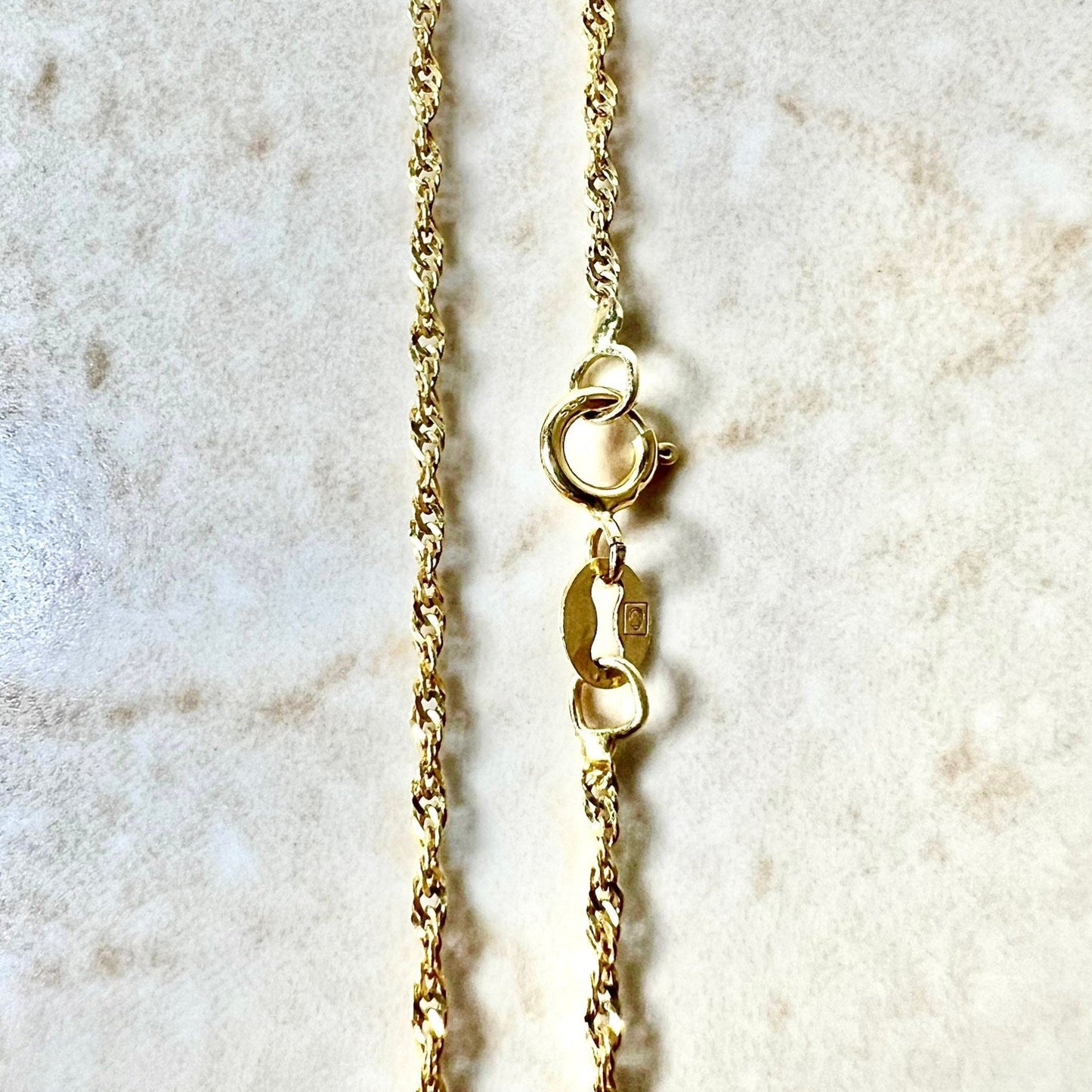 Vintage Italian 14 Karat Yellow Gold 18 Inches Rope Chain Necklace - WeilJewelry