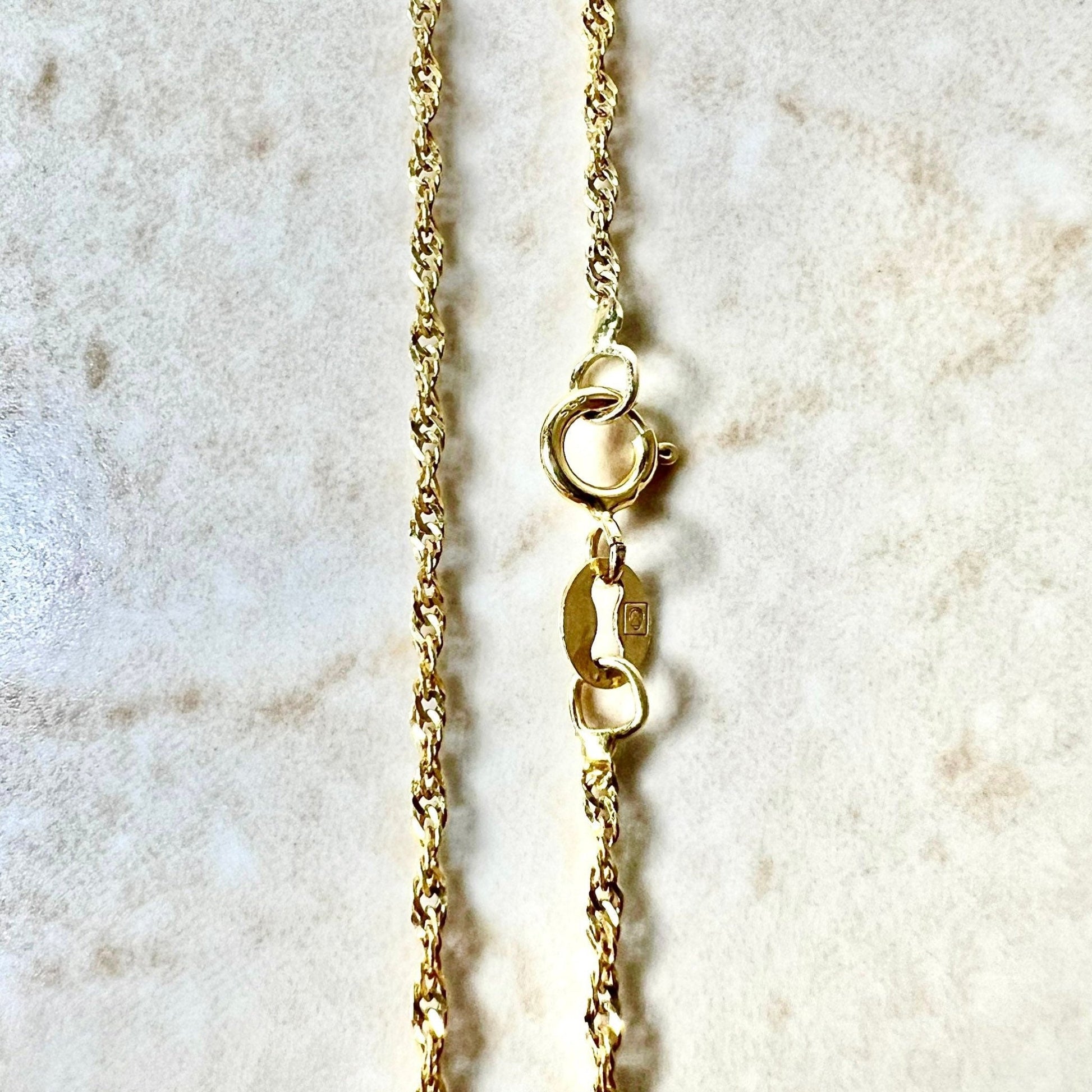 Vintage Italian 14 Karat Yellow Gold 18 Inches Rope Chain Necklace - WeilJewelry