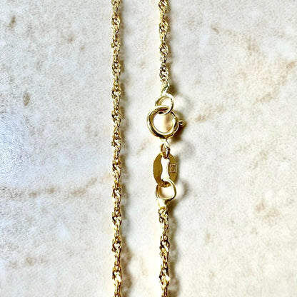 Vintage Italian 14 Karat Yellow Gold 18 Inches Rope Chain Necklace - WeilJewelry