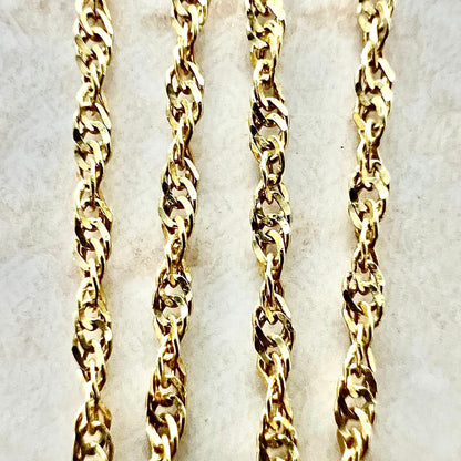 Vintage Italian 14 Karat Yellow Gold 18 Inches Rope Chain Necklace - WeilJewelry