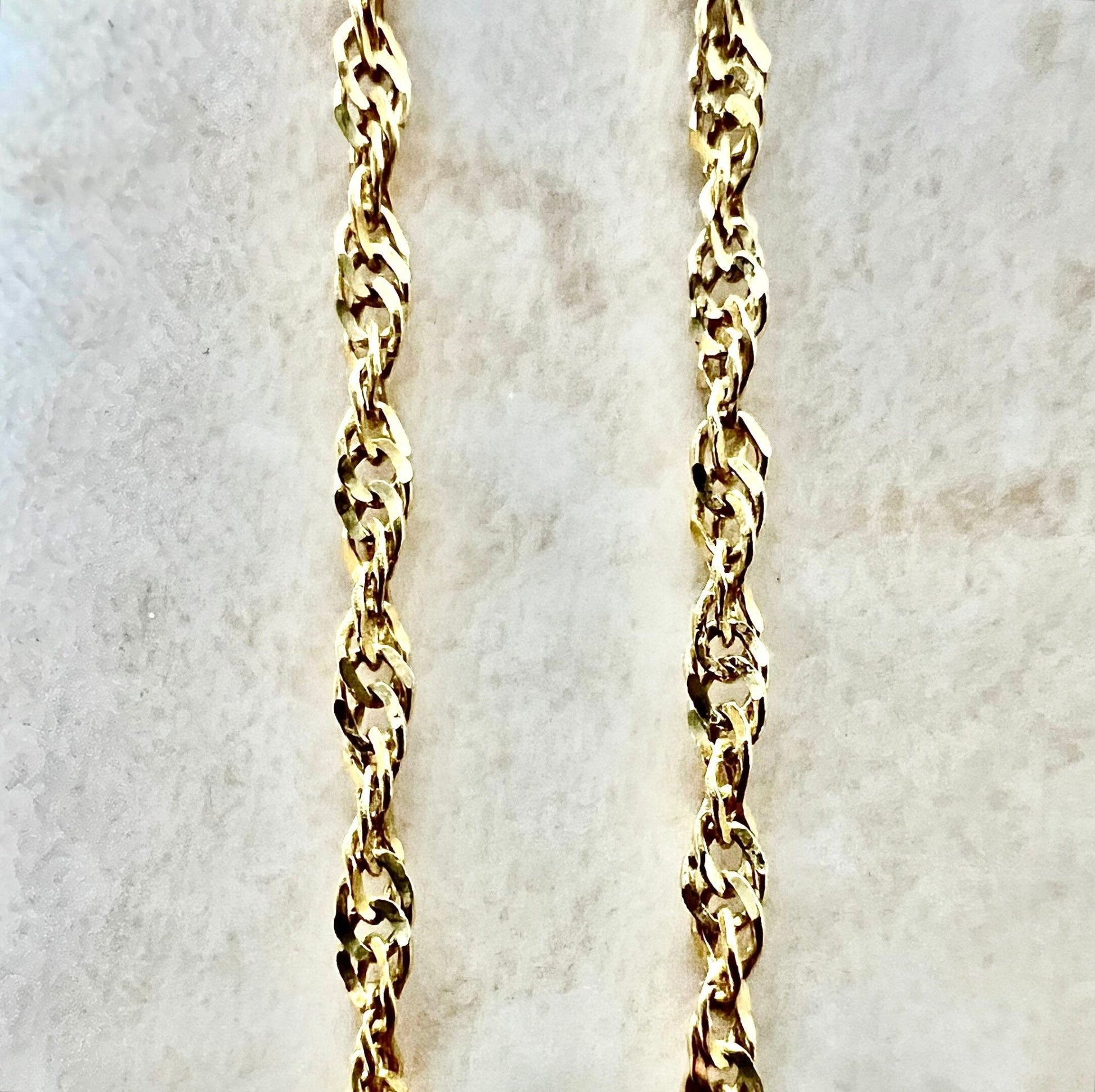 Vintage Italian 14 Karat Yellow Gold 18 Inches Rope Chain Necklace - WeilJewelry