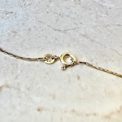 Vintage Italian 14K V Shape Diamond Pendant Necklace - Yellow Gold - V Chevron Diamond Necklace - Vintage Diamond Necklace - Birthday Gift