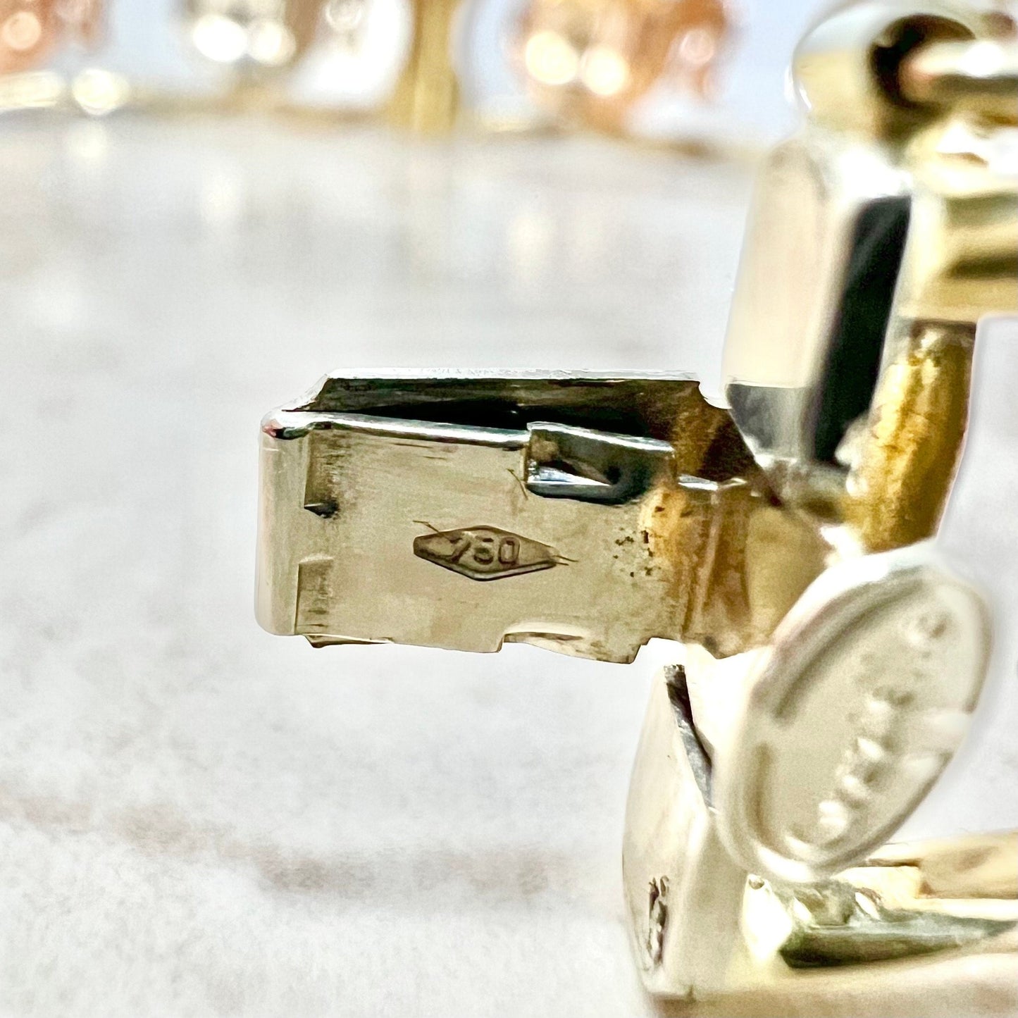 Italian 18K Elephant Bangle Bracelet - 18K Gold Bracelet - Elephant Bracelet Gold - Tricolor Gold Bracelet - Elephant Gift - Gifts For Her