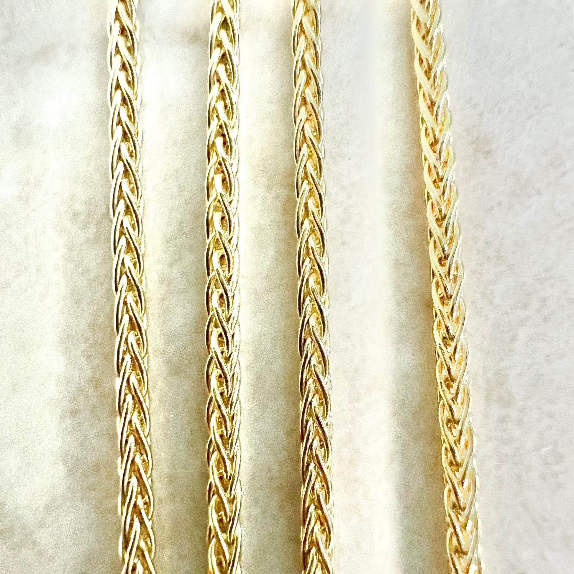 Vintage Italian 14K Gold Wheat Chain Necklace - 20 Inch Gold Chain Necklace - 14K Yellow Gold Necklace - 14K Solid Gold Chain - Gift For Her