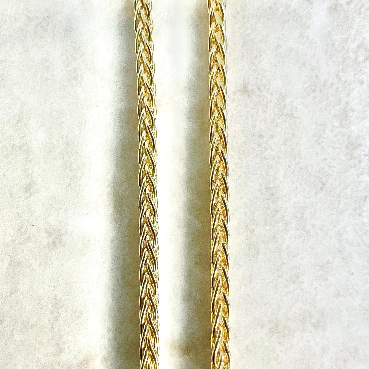 Vintage Italian 14K Gold Wheat Chain Necklace - 20 Inch Gold Chain Necklace - 14K Yellow Gold Necklace - 14K Solid Gold Chain - Gift For Her