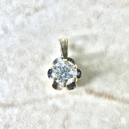 Vintage Mid-Century 14 Karat Yellow Gold 0.40 Carat Diamond Solitaire Pendant - WeilJewelry