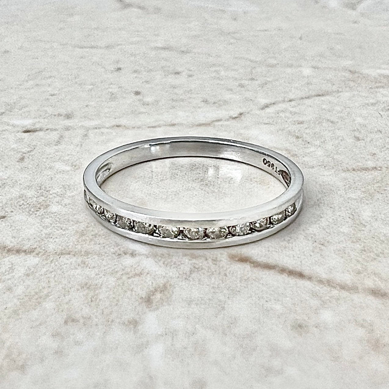 Vintage Platinum 0.25 Carat Diamond Half - Eternity Band Ring - WeilJewelry