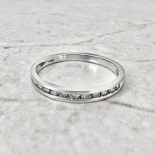 Vintage Platinum 0.25 Carat Diamond Half - Eternity Band Ring - WeilJewelry