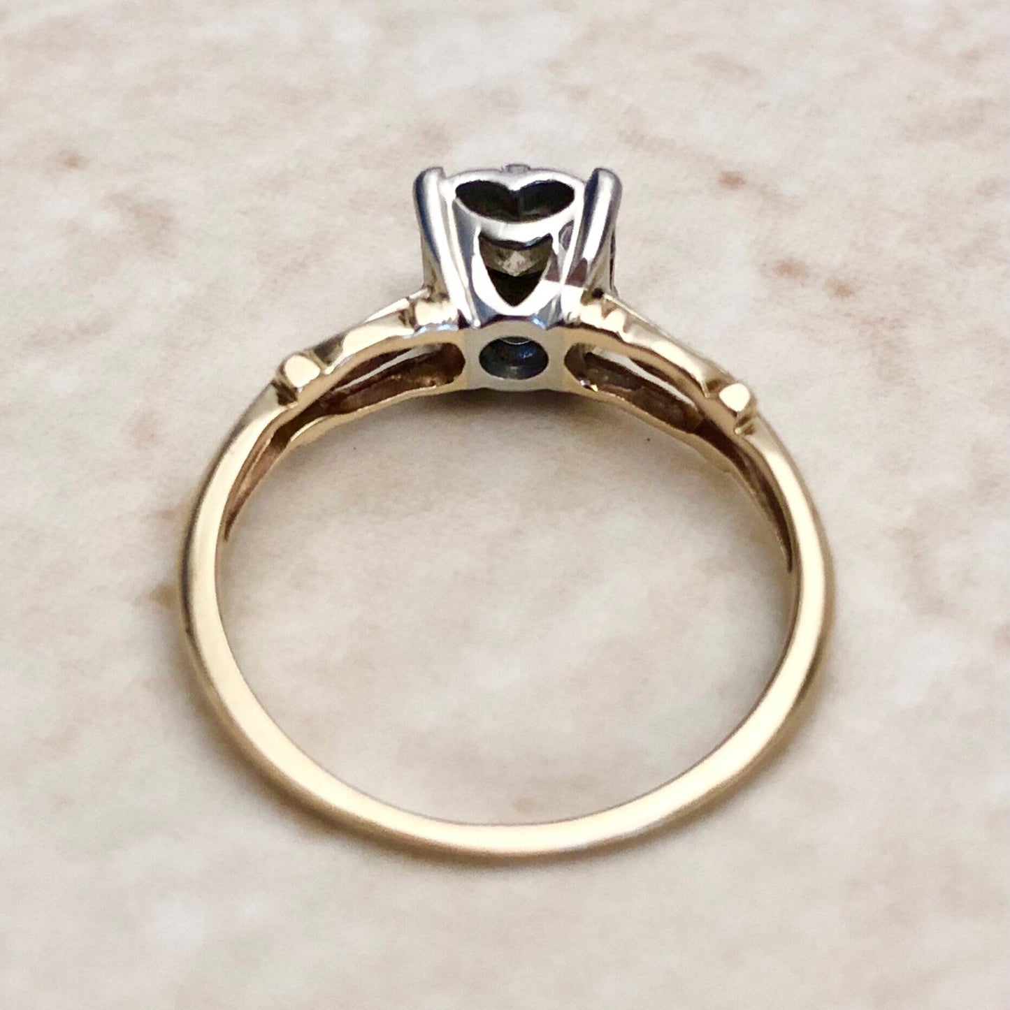 Vintage Retro 0.55 Carat Old European Diamond Engagement Ring - WeilJewelry