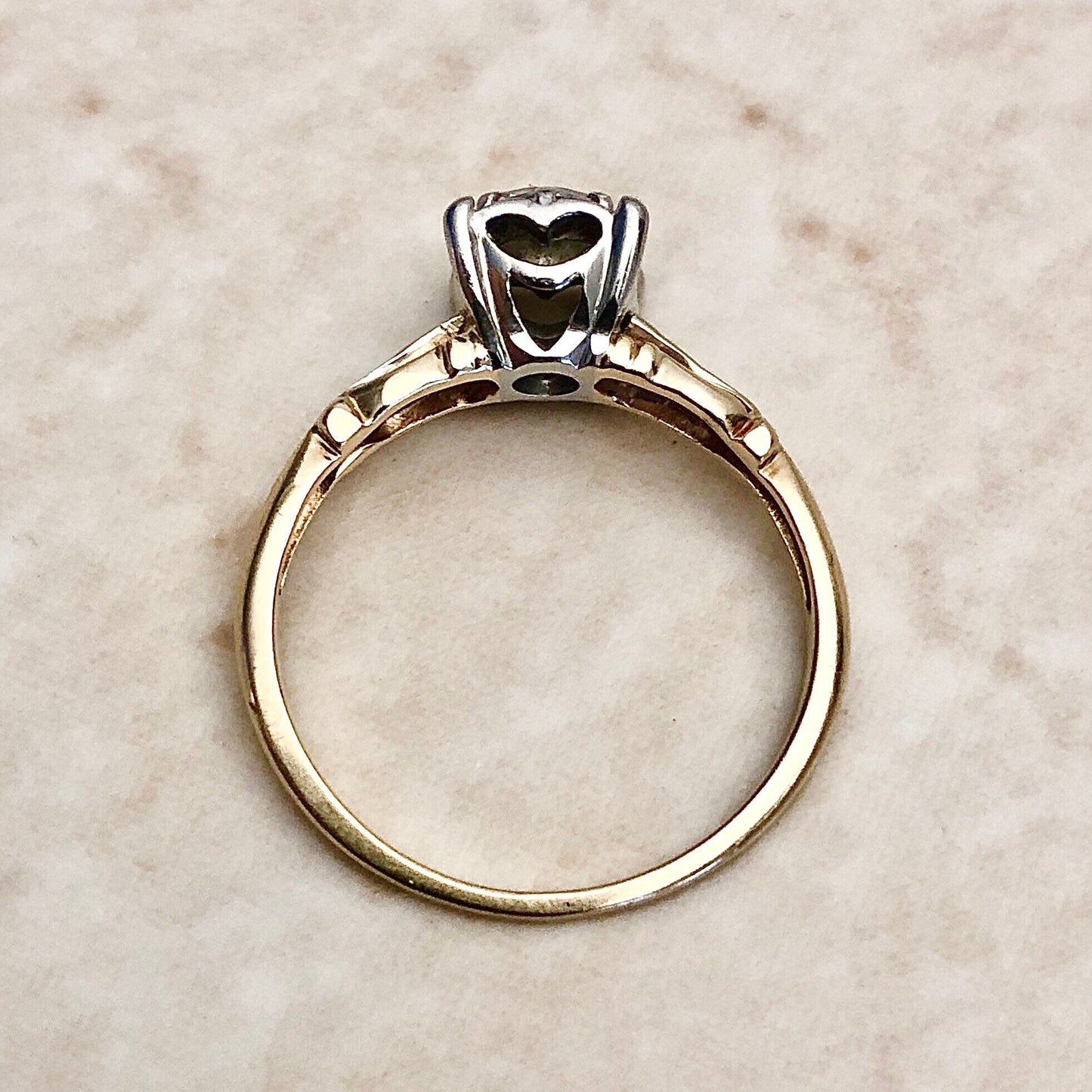 Vintage Retro 0.55 Carat Old European Diamond Engagement Ring - WeilJewelry