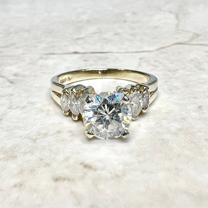 2 CTTW 14K Vintage Diamond Engagement Ring - Yellow Gold Engagement Ring - Diamond Wedding Ring - Vintage Engagement Ring - Anniversary Ring