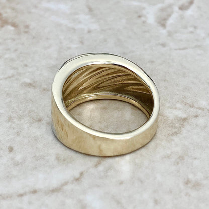 Wide 14 Karat Two - Tone Gold Band Ring - WeilJewelry